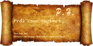 Prácser Herbert névjegykártya